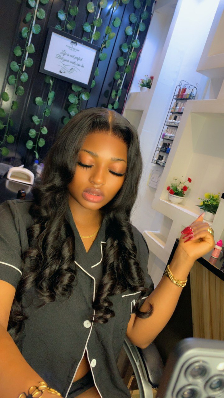 Before and after wig revamping Benin City